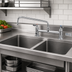 Thumbnail image #2 for T&S Brass B-2280-CR Swivel Sink & Double Pantry Faucet, 8-Inch Deck Mount, 12-Inch Swing Nozzle