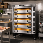 Thumbnail image #2 for PizzaMaster PM 1125ED 5-Deck Electric Pizza Deck Oven with Ceramic Clay Stones, 932°F Maximum Temperature