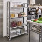 Thumbnail image #2 for Cambro Camshelving® Elements EST184881V4480 High-Density Top-Rail Stationary Starter Shelving Unit, 4-Shelf Vented, 18"D x 48"L x 81"H