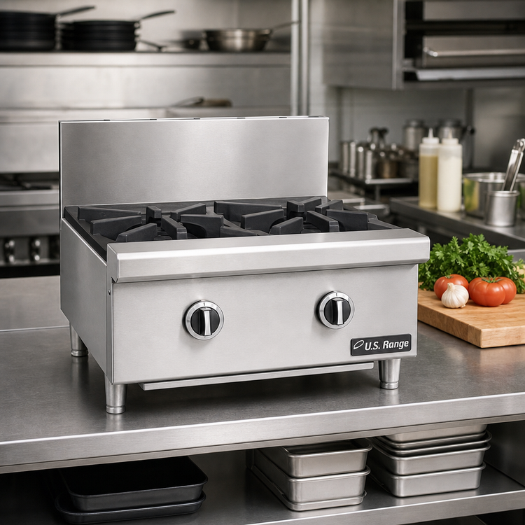 Product image #2 for Garland US Range UT Counter 12-Inch Heavy-Duty Countertop Gas Hot Plate with 2 Open Burners