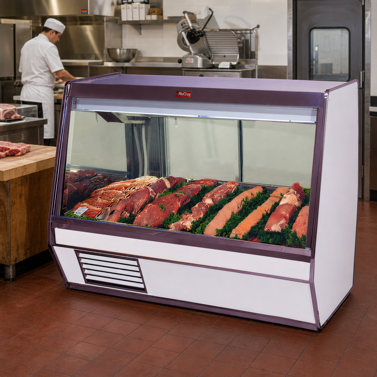Product image #2 for Howard-McCray 32E Series 74-Inch Self-Contained Single Duty Red Meat Service Case with Endless Design and LED Lighting