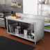 Thumbnail image #2 for John Boos 60-Inch x 30-Inch 16-Gauge Stainless Steel Work Table with Open Front Cabinet Base and 5-Inch Backsplash
