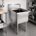 Thumbnail image #2 for John Boos 1-Compartment Stainless Steel Sink with 24 x 24 x 14 Inch Bowl and 10 Inch Backsplash