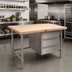 Thumbnail image #2 for John Boos 48-Inch x 30-Inch Edge Grain Maple Top Work Table with Open Cabinet Base and 3 Drawers