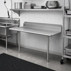 Thumbnail image #2 for Klinger's Trading CDT62L Straight Clean Dishtable, Right-to-Left, 16/304 Stainless Steel Top, 9-Inch Backsplash