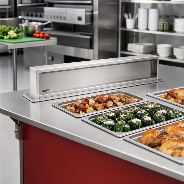 Product image #2 for Vollrath 4-Series Signature Server Stainless Steel Countertop Plate Rest, ADA, 28 x 7 Inches