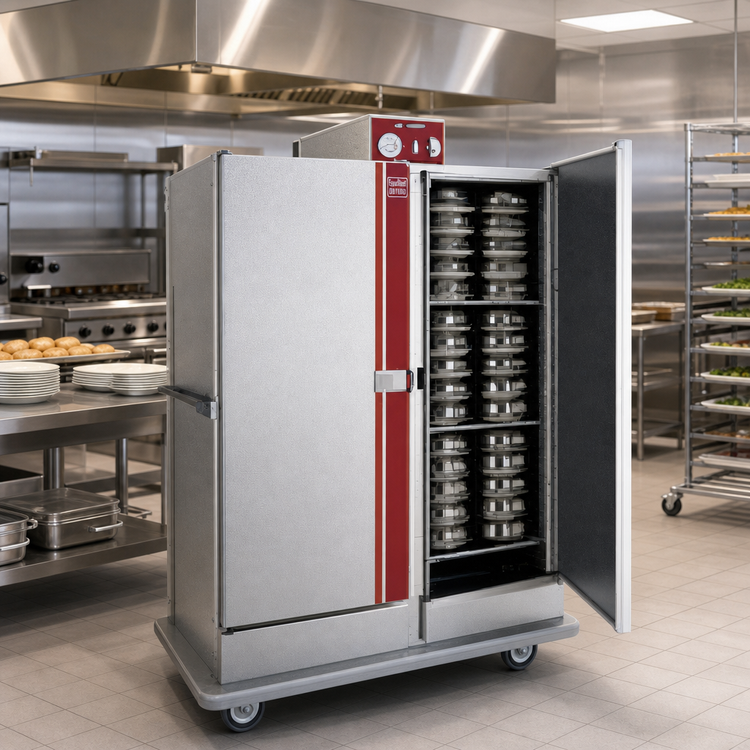 Product image #2 for EquaHeat BB1600 Mobile Double-Door Banquet Holding Cabinet, 150 Covered Plate Capacity, 120V Electric
