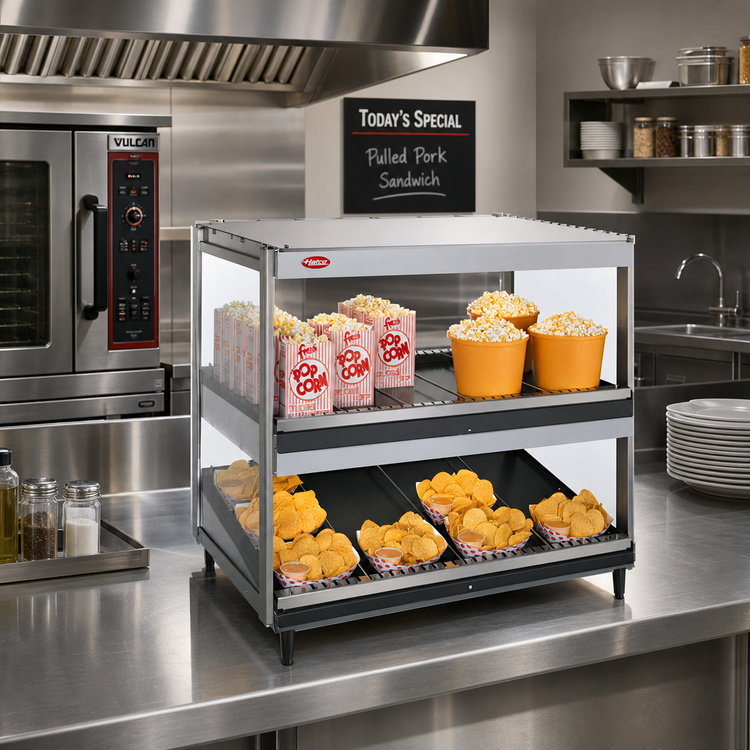 Product image #2 for Hatco Glo-Ray 30-Inch Countertop Pass-Thru Slant/Horizontal Merchandising Warmer