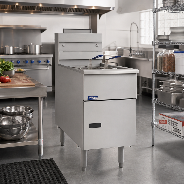 Product image #2 for Pitco VF-35S Gas Tube-Fired Floor Fryer, 35 lb Oil Capacity