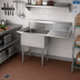 Thumbnail image #2 for BK Resources One-Compartment Stainless Steel Sink with Right Drainboard, 44-1/2 Inch W