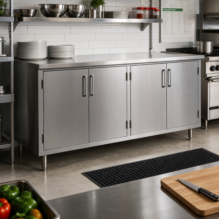 Product image #2 for Eagle Spec-Master Series 96-Inch Wide Stainless Steel Plate Cabinet with 4 Hinged Doors