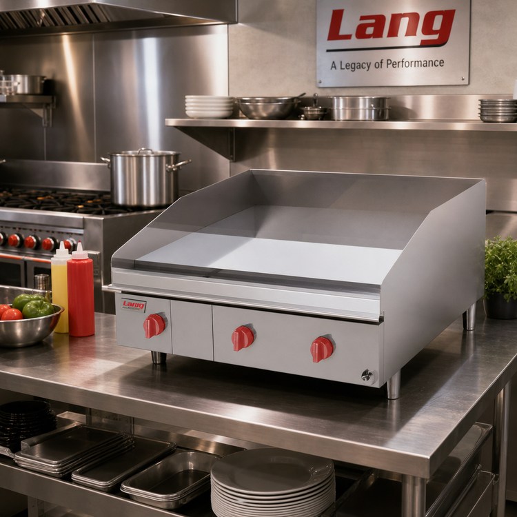 Product image #2 for Lang LG Series 72-Inch Extended Depth Gas Countertop Griddle with Chrome Griddle Plate and Solid State Controls