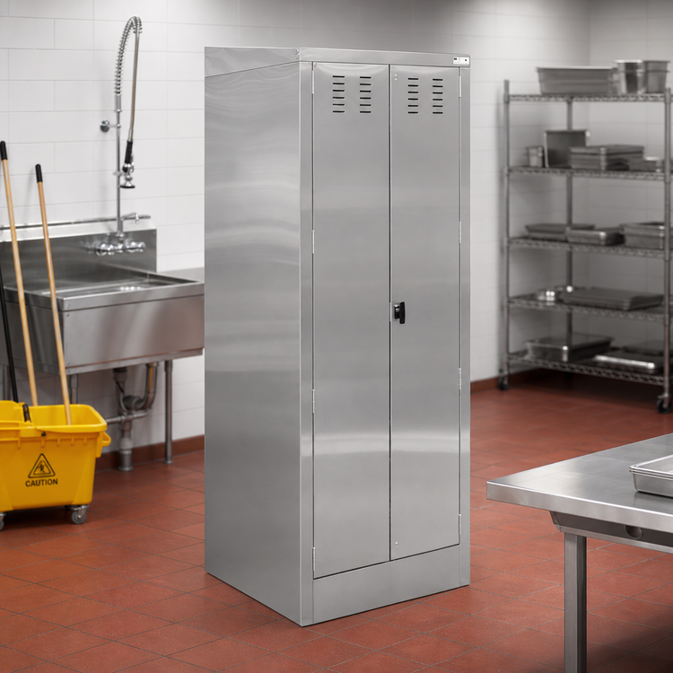 Product image #3 for John Boos Stainless Steel Mop Sink Janitor Cabinet, Open Back, 30 x 30 x 84 Inches