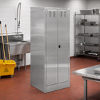 Thumbnail image #3 for John Boos PBJC-303084-X Stainless Steel Janitor Cabinet with Integrated Mop Sink, Open Back, Lockable Louvered Doors, 30 x 30 x 84 Inches