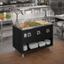 Thumbnail image #2 for Vollrath 2-Series Affordable Portable 3-Well Electric Hot Food Station with Open Storage Base and Buffet Breath Guard