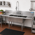 Thumbnail image #2 for BK Resources 4-Compartment Stainless Steel Sink with Left & Right Drainboards, 100-Inch Wide, 9-Inch Backsplash