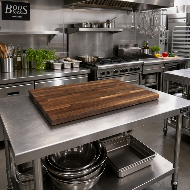 Product image #2 for John Boos Boos Block American Black Walnut Blended Edge Grain Kitchen Countertop, 36 x 36 x 1-1/2 Inch, Oil Finish
