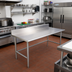 Thumbnail image #2 for Advance Tabco 84-Inch x 30-Inch 16-Gauge 430 Stainless Steel Open Base Work Table with 5-Inch Backsplash