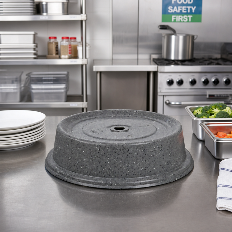 Product image #3 for Cambro Versa Camcover Round Fiberglass Plate Cover, 12-Inch Inside Diameter, Granite Gray