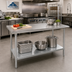 Thumbnail image #2 for Advance Tabco 72-Inch x 24-Inch 16-Gauge 304 Stainless Steel Flat Top Work Table with Adjustable Galvanized Undershelf