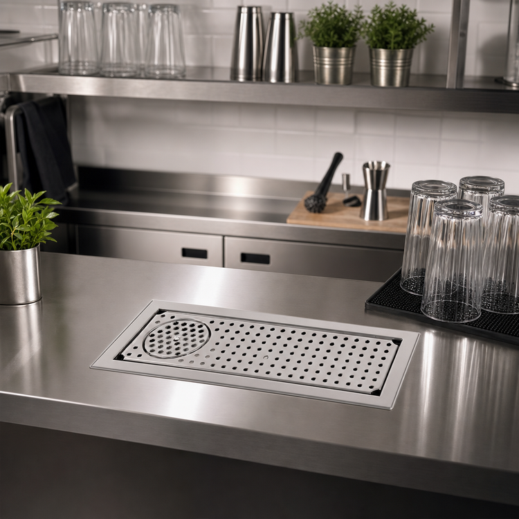 Product image #2 for Eagle Spec-Bar Drop-In Stainless Steel Glass Rinser Trough