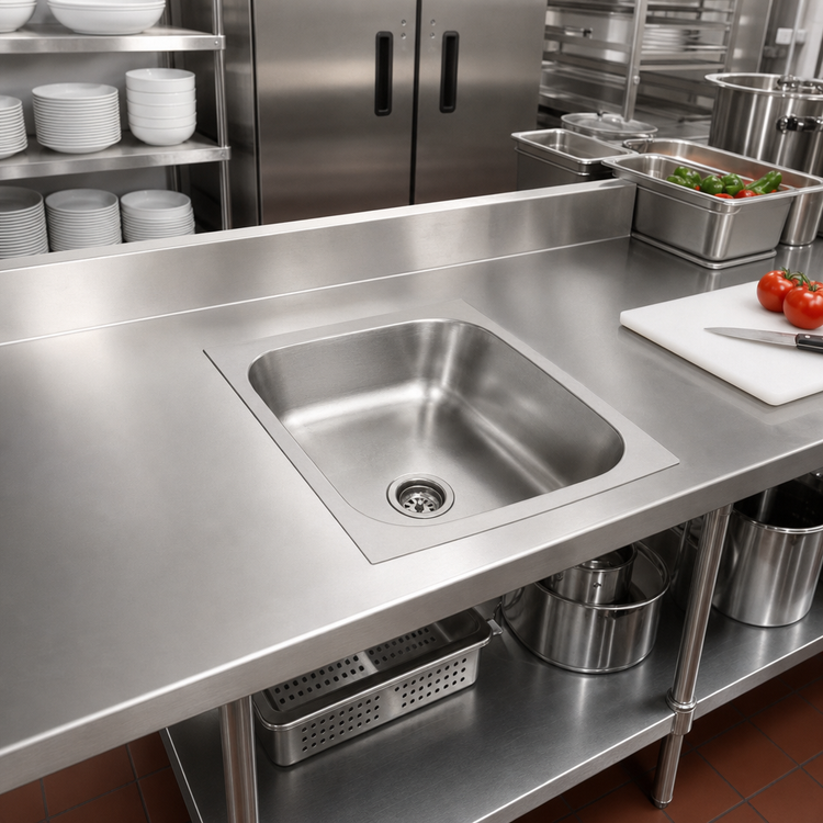Product image #2 for Eagle Group 1-Compartment Seamless Weld-In Sink, 24 x 24 x 13-1/2 Inch Bowl, 304 Stainless Steel