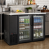 Thumbnail image #2 for BlendPort® Two-Section Reach-In Refrigerated Back Bar Cooler, 60-3/4 Inch, Self-Contained Side-Mount, Glass Doors