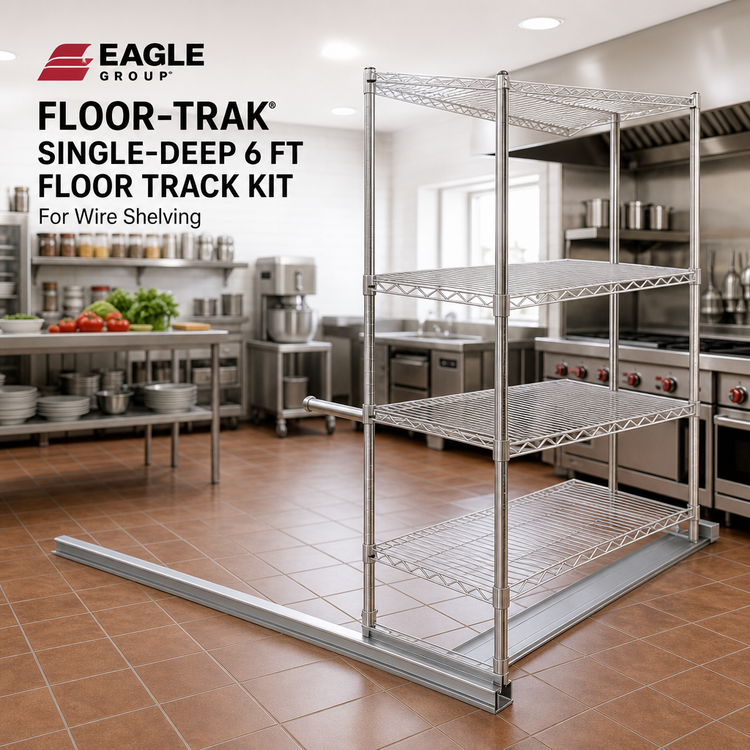Product image #2 for Eagle Floor-Trak Single-Deep 6 Ft Floor Track Kit for Wire Shelving