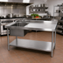 Thumbnail image #2 for Klinger's Trading Stainless Steel Work Table With Left Prep Sink, Marine Edge, Backsplash and Undershelf, 84 x 24 Inches