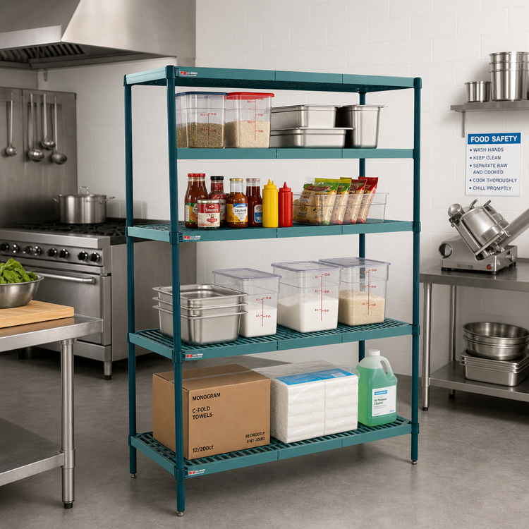 Product image #2 for Metro Super Erecta Pro 18"W x 30"D x 74"H Stationary Polymer Shelving Starter Unit with 4 Shelves