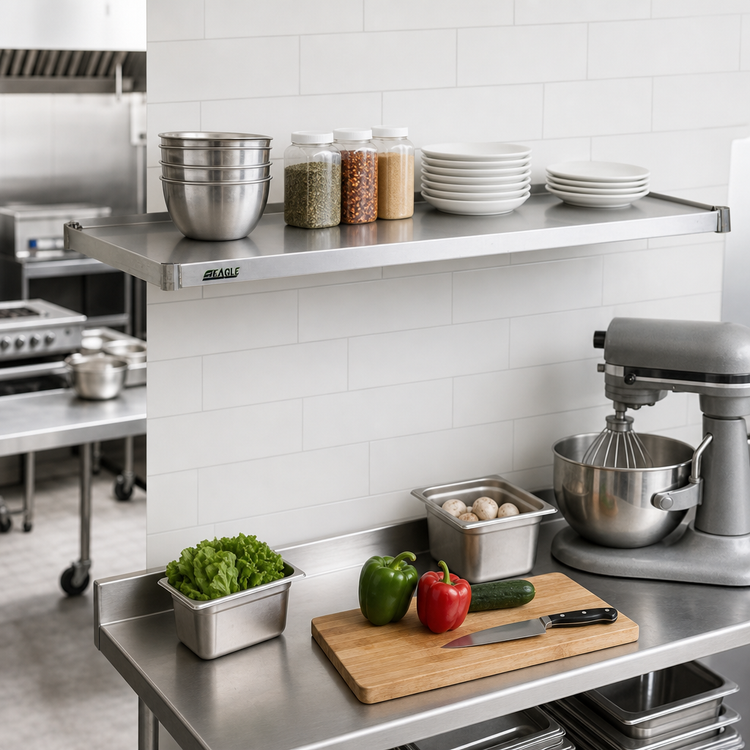 Product image #2 for Eagle Group 18-Gauge Solid Galvanized Commercial Shelf with Marine Edge, 36 x 18 Inches