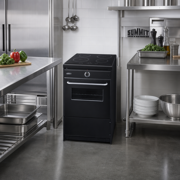 Product image #2 for Summit Commercial 24-Inch Freestanding Induction Smooth-Top Range with Standard Oven, 4-Burner Cooktop, 2.92 Cu. Ft., Jet Black