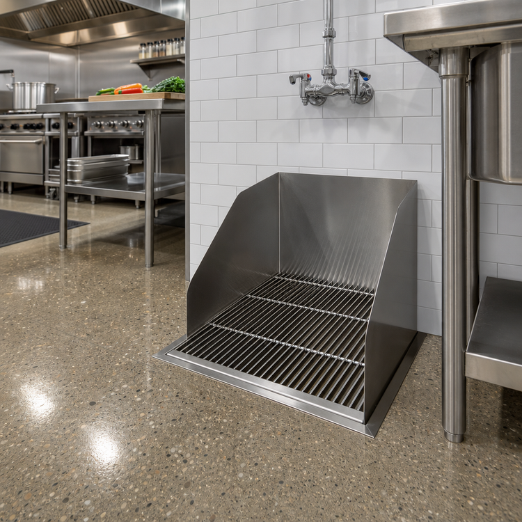 Product image #2 for Advance Tabco Flush-With-Floor Recessed Mop Sink with Stainless Steel Subway Grating