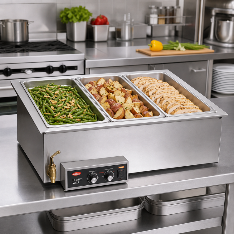 Product image #2 for Hatco Drop-In Insulated Modular/Ganged Heated Food Well, 3 Full-Size Pan Capacity, Wet/Dry Operation