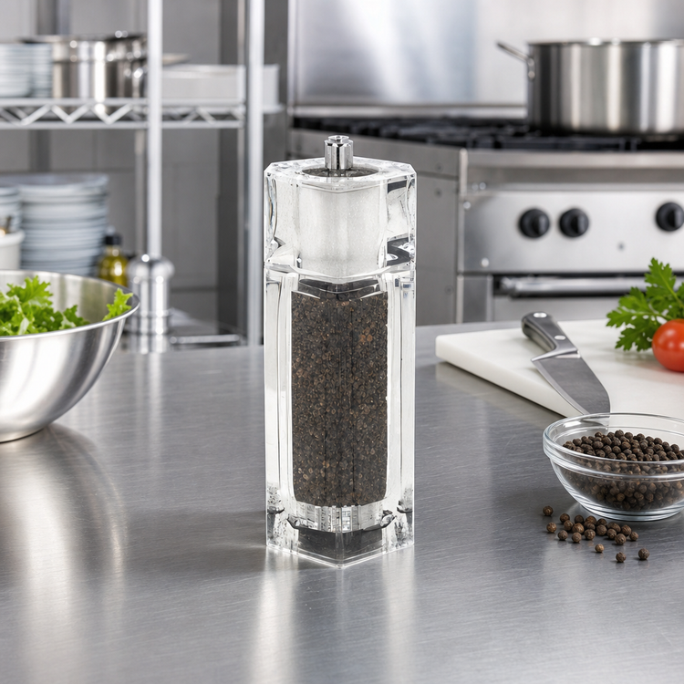 Product image #2 for American Metalcraft Clear Acrylic Salt & Pepper Mill/Shaker Combo, 3.5 oz, 6.5-Inch Tall