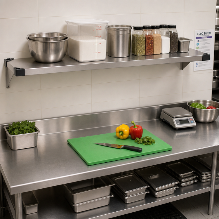 Product image #2 for Quantum 72-Inch x 14-Inch 304 Stainless Steel Solid Shelf with Marine Edge