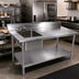 Thumbnail image #2 for John Boos 60-Inch x 30-Inch Work Table With Left Prep Sink, 5-Inch Backsplash and Galvanized Base