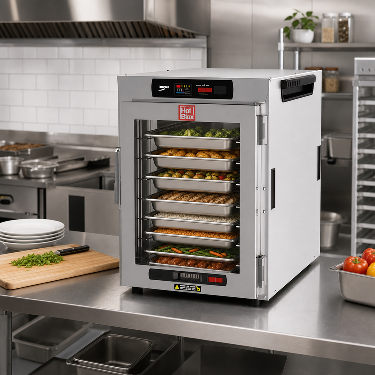 Product image #3 for Metro HotBlox Wide 8-Pan Countertop Hot Food Holding Cabinet with Clear Door and Digital Touchscreen Controls