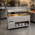 Thumbnail image #2 for Vollrath 2-Series Affordable Portable 46-Inch 3-Well Granite Mobile Hot Food Station with Open Storage Base and Breath Guard Lights