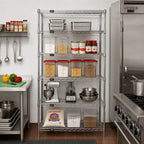 Thumbnail image #2 for Quantum WR63-1242C-5 5-Shelf Wire Shelving Starter Unit, 42"W x 12"D x 63"H, Chrome