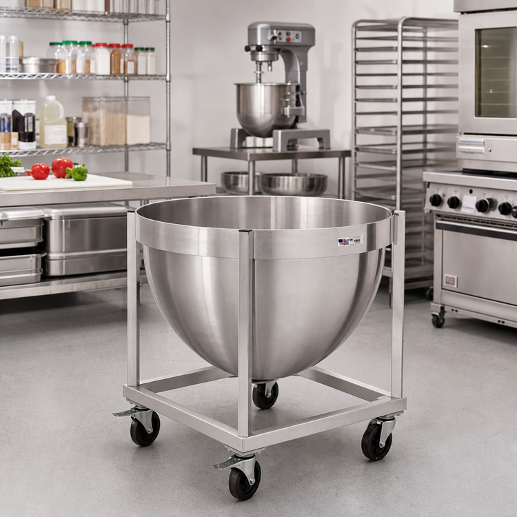 Product image #3 for New Age Aluminum Mixing Bowl Dolly for 80-Quart Bowl, 30 x 30 x 30 Inches, 5-Inch Swivel Casters