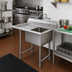 Thumbnail image #2 for Economy One-Compartment Stainless Steel Sink with 24-Inch Left Drainboard, 18 x 24 x 14 Bowl