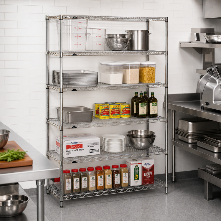 Product image #2 for Metro Super Erecta Brite Add-On Wire Shelving Unit, 72"W x 18"D x 74"H, 5 Shelves
