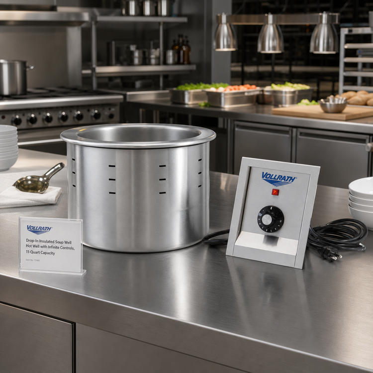 Product image #2 for Vollrath Drop-In Insulated Soup Well Hot Well with Infinite Controls, 11-Quart Capacity