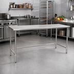 Thumbnail image #2 for Eagle Group BlendPort® BPT-2484STB 84-Inch x 24-Inch 430 Stainless Steel Work Table, Rolled Rim, Open Base