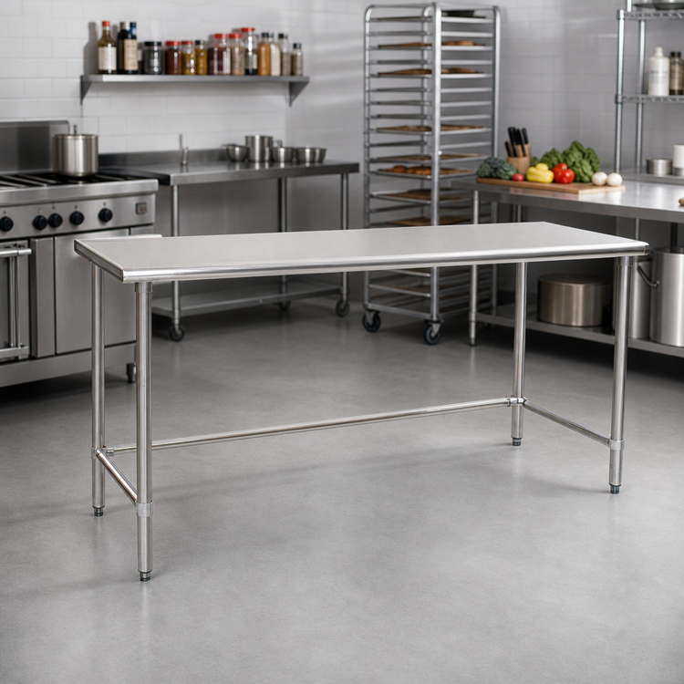 Product image #2 for Eagle Group BlendPort® Budget Series 84-Inch x 24-Inch 430 Stainless Steel Work Table