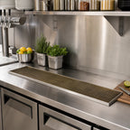 Thumbnail image #2 for Micro Matic USA DP-820DSSPVD-45 45-Inch Surface-Mount Stainless Steel Drip Tray Trough with Perforated PVD Brass Screen