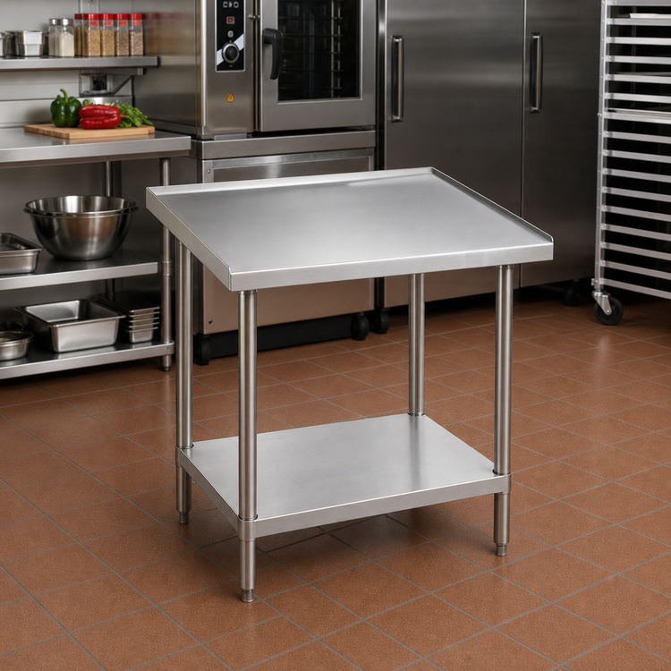 Product image #2 for Advance Tabco 24 x 24 x 25-Inch Stainless Steel Equipment Stand with Adjustable Undershelf