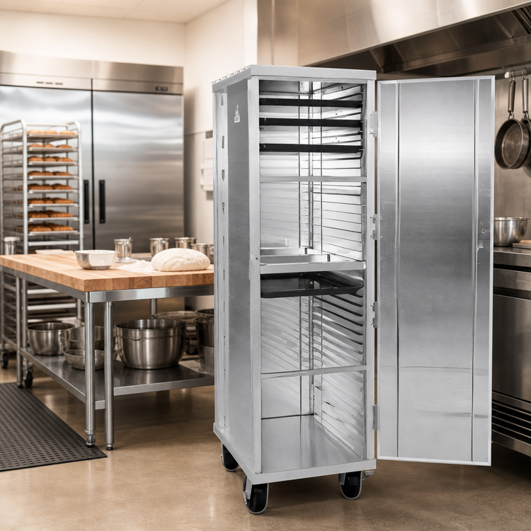 Product image #2 for Lifetime Series Enclosed Heavy-Duty Aluminum Pan Rack with Casters, 38-Pan Capacity