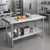 Thumbnail image #2 for John Boos Stallion 60-Inch x 24-Inch Economy Stainless Steel Work Table with Galvanized Undershelf